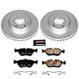 1994 Volvo 850 - Front Brake Disc and Pad Kit, Plain Surface, 5 Lugs, 280 mm, Carbon Fiber Ceramic, Z23 Evolution Sport Geomet Coated