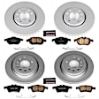 4-Wheel Set Power Stop&reg; CRK5736 Front and Rear Genuine Geomet&reg; Coated Rotor and Low-Dust Ceramic Brake Pad Kit