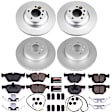 4-Wheel Set Power Stop&reg; CRK5768 Front and Rear Genuine Geomet&reg; Coated Rotor and Low-Dust Ceramic Brake Pad Kit
