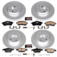 4-Wheel Set Power Stop&reg; CRK5791 Front and Rear Genuine Geomet&reg; Coated Rotor and Low-Dust Ceramic Brake Pad Kit