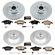 4-Wheel Set Power Stop&reg; CRK5793 Front and Rear Genuine Geomet&reg; Coated Rotor and Low-Dust Ceramic Brake Pad Kit