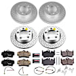 4-Wheel Set Power Stop&reg; CRK5794 Front and Rear Genuine Geomet&reg; Coated Rotor and Low-Dust Ceramic Brake Pad Kit
