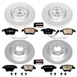 4-Wheel Set Power Stop&reg; CRK5803 Front and Rear Genuine Geomet&reg; Coated Rotor and Low-Dust Ceramic Brake Pad Kit