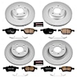 4-Wheel Set Power Stop&reg; CRK5804 Front and Rear Genuine Geomet&reg; Coated Rotor and Low-Dust Ceramic Brake Pad Kit