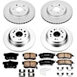 4-Wheel Set Power Stop&reg; CRK5816 Front and Rear Genuine Geomet&reg; Coated Rotor and Low-Dust Ceramic Brake Pad Kit