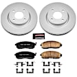 CRK5817 Front Brake Disc and Pad Kit, Plain Surface 4 Lugs 280 mm Ceramic Z17 Evolution Geomet Coated