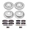 4-Wheel Set Power Stop&reg; CRK5828 Front and Rear Genuine Geomet&reg; Coated Rotor and Low-Dust Ceramic Brake Pad Kit