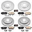 4-Wheel Set Power Stop&reg; CRK5829 Front and Rear Genuine Geomet&reg; Coated Rotor and Low-Dust Ceramic Brake Pad Kit