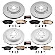 4-Wheel Set Power Stop&reg; CRK5830 Front and Rear Genuine Geomet&reg; Coated Rotor and Low-Dust Ceramic Brake Pad Kit