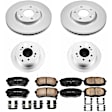 4-Wheel Set Power Stop&reg; CRK5838 Front and Rear Genuine Geomet&reg; Coated Rotor and Low-Dust Ceramic Brake Pad Kit