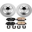 CRK5847 Rear Brake Disc and Pad Kit, Plain Surface, 5 Lugs, 314 mm, Ceramic, Z17 Evolution Geomet Coated