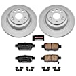 CRK5854 Rear Brake Disc and Pad Kit, Geomet Coated, Plain Surface, 5 Lugs, 334 mm, Ceramic, Z17 Evolution Geomet Coated