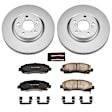 CRK5855 Front Brake Disc and Pad Kit, Geomet Coated, Plain Surface, 5 Lugs, 320 mm, Ceramic, Z17 Evolution Geomet Coated