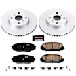 CRK5863 Front Brake Disc and Pad Kit, Geomet Coated, Plain Surface, 4 Lugs, 255 mm, Ceramic, Z17 Evolution Geomet Coated