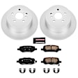 CRK5867 Rear Brake Disc and Pad Kit, Geomet Coated, Plain Surface, 5 Lugs, 298 mm, Ceramic, Z17 Evolution Geomet Coated