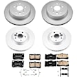 4-Wheel Set Power Stop&reg; CRK5869 Front and Rear Genuine Geomet&reg; Coated Rotor and Low-Dust Ceramic Brake Pad Kit