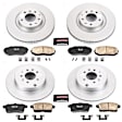 4-Wheel Set Power Stop&reg; CRK5879 Front and Rear Genuine Geomet&reg; Coated Rotor and Low-Dust Ceramic Brake Pad Kit