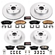 4-Wheel Set Power Stop&reg; CRK5888 Front and Rear Genuine Geomet&reg; Coated Rotor and Low-Dust Ceramic Brake Pad Kit