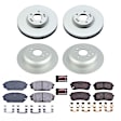CRK5919 Front and Rear Brake Disc and Pad Kit, Plain Surface, 5 Lugs, 321 mm, Ceramic, Z17 Evolution Geomet Coated