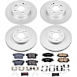 4-Wheel Set Power Stop&reg; CRK5934 Front and Rear Genuine Geomet&reg; Coated Rotor and Low-Dust Ceramic Brake Pad Kit