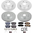 4-Wheel Set Power Stop&reg; CRK5935 Front and Rear Genuine Geomet&reg; Coated Rotor and Low-Dust Ceramic Brake Pad Kit
