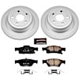 CRK5950 Rear Brake Disc and Pad Kit, Plain Surface, 5 Lugs, Ceramic, For Models with Solid Rear Rotors, Z17 Evolution Geomet Coated