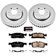 CRK5951 Front Genuine Geomet Coated Rotor and Low-Dust Ceramic Brake Pad Kit, With Solid Rear Rotor