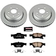 CRK5953 Rear Brake Disc and Pad Kit, Geomet Coated, Plain Surface, 5 Lugs, 330 mm, Ceramic, Z17 Evolution Geomet Coated