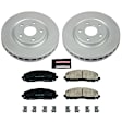CRK5959 Front Brake Disc and Pad Kit, Geomet Coated, Plain Surface, 5 Lugs, 330 mm, Ceramic, Z17 Evolution Geomet Coated