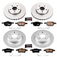4-Wheel Set Power Stop&reg; CRK5977 Front and Rear Genuine Geomet&reg; Coated Rotor and Low-Dust Ceramic Brake Pad Kit