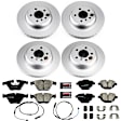 4-Wheel Set Power Stop&reg; CRK6023 Front and Rear Genuine Geomet&reg; Coated Rotor and Low-Dust Ceramic Brake Pad Kit