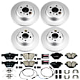 4-Wheel Set Power Stop&reg; CRK6033 Front and Rear Genuine Geomet&reg; Coated Rotor and Low-Dust Ceramic Brake Pad Kit