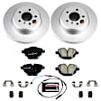 CRK6034 Rear Brake Disc and Pad Kit, Geomet Coated, Plain Surface, 5 Lugs, 330.3 mm, Carbon Fiber Ceramic, Z23 Evolution Sport Geomet Coated