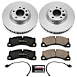 CRK6042 Front Brake Disc and Pad Kit, Plain Surface, 5 Lugs, 360 mm, Carbon Fiber Ceramic, Z23 Evolution Sport Geomet Coated