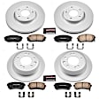 4-Wheel Set Power Stop&reg; CRK6088 Front and Rear Genuine Geomet&reg; Coated Rotor and Low-Dust Ceramic Brake Pad Kit