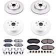 4-Wheel Set Power Stop&reg; CRK6090 Front and Rear Genuine Geomet&reg; Coated Rotor and Low-Dust Ceramic Brake Pad Kit
