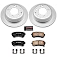 CRK6093 Rear Brake Disc and Pad Kit, Geomet Coated, Plain Surface, 5 Lugs, 262 mm, Ceramic, Z17 Evolution Geomet Coated