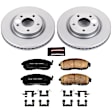 CRK6094 Front Brake Disc and Pad Kit, Geomet Coated, Plain Surface, 5 Lugs, 295.8 mm, Ceramic, Z17 Evolution Geomet Coated