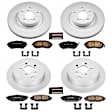 4-Wheel Set Power Stop&reg; CRK6110 Front and Rear Genuine Geomet&reg; Coated Rotor and Low-Dust Ceramic Brake Pad Kit
