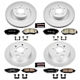 4-Wheel Set Power Stop&reg; CRK6113 Front and Rear Genuine Geomet&reg; Coated Rotor and Low-Dust Ceramic Brake Pad Kit