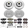 4-Wheel Set Power Stop&reg; CRK6130 Front and Rear Genuine Geomet&reg; Coated Rotor and Low-Dust Ceramic Brake Pad Kit