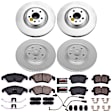 4-Wheel Set Power Stop&reg; CRK6142 Front and Rear Genuine Geomet&reg; Coated Rotor and Low-Dust Ceramic Brake Pad Kit