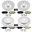 4-Wheel Set Power Stop&reg; CRK6164 Front and Rear Genuine Geomet&reg; Coated Rotor and Low-Dust Ceramic Brake Pad Kit