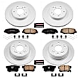 2002 Honda CR-V - Front and Rear Brake Disc and Pad Kit, Geomet Coated, Plain Surface, 5 Lugs, 281.7 mm, Ceramic, 2.4L 4Cyl, Z17 Evolution Geomet Coated