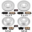 2005 Honda CR-V - Front and Rear Brake Disc and Pad Kit, Geomet Coated, Plain Surface, 5 Lugs, 300 mm, Ceramic, 2.4L 4Cyl, Z17 Evolution Geomet Coated