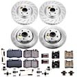 4-Wheel Set Power Stop&reg; CRK6204 Front and Rear Genuine Geomet&reg; Coated Rotor and Low-Dust Ceramic Brake Pad Kit