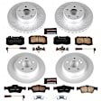 4-Wheel Set Power Stop&reg; CRK6229 Front and Rear Genuine Geomet&reg; Coated Rotor and Low-Dust Ceramic Brake Pad Kit