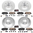 4-Wheel Set Power Stop&reg; CRK6235 Front and Rear Genuine Geomet&reg; Coated Rotor and Low-Dust Ceramic Brake Pad Kit