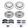 4-Wheel Set Power Stop&reg; CRK6268 Front and Rear Genuine Geomet&reg; Coated Rotor and Low-Dust Ceramic Brake Pad Kit