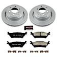 CRK6271 Rear Brake Disc and Pad Kit, Plain Surface 6 Lugs 348 mm Ceramic Z17 Evolution Geomet Coated
